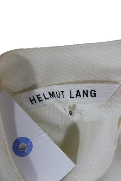 Helmut Lang Womens White Viscose High Neck Sleeveless Button-Up Size XS