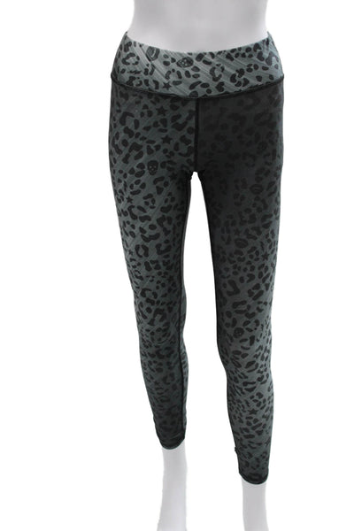 Terez Womens Ankle Jeggings Dark Gray Leopard Poly Spandex Size S
