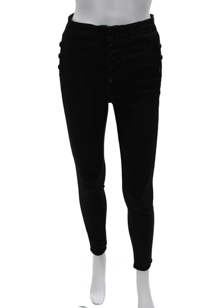 J Brand Womens Black High Waist Jeggings Button Fly Size 27