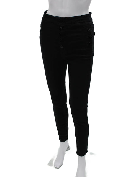 J Brand Womens Black High Waist Jeggings Button Fly Size 27