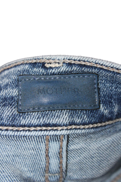 Mother Womens Ankle Skinny Cropped Jeans High Waist Blue Size 26