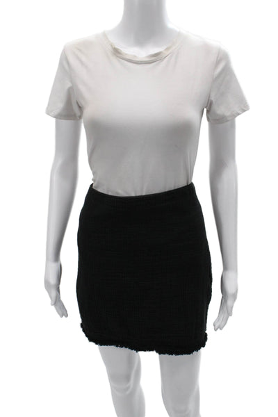Madewell Womens Black Mini Pencil Cotton Skirt Size 8