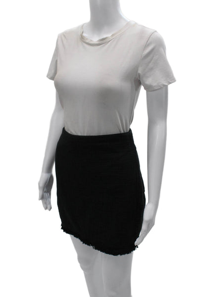 Madewell Womens Black Mini Pencil Cotton Skirt Size 8
