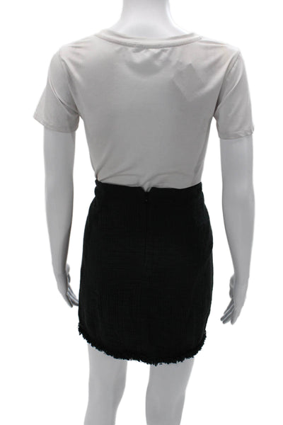 Madewell Womens Black Mini Pencil Cotton Skirt Size 8