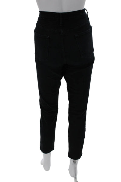 Frame Womens Ankle Cropped Jeans Black Mid Rise 26in Inseam Size 29