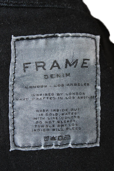 Frame Womens Ankle Cropped Jeans Black Mid Rise 26in Inseam Size 29