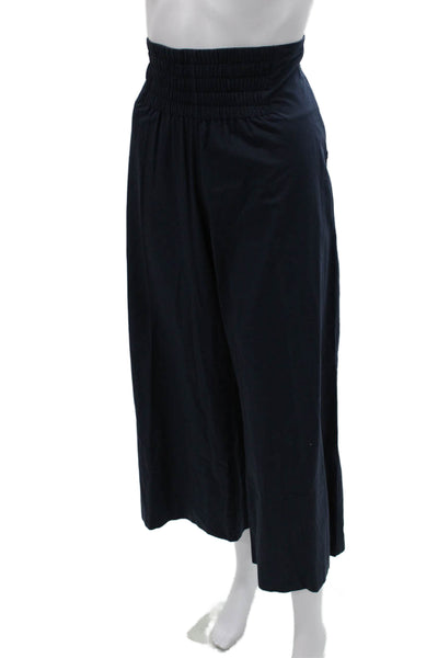 Zara Womens Dark Blue Cropped Paperbag Pants Polyester Size M