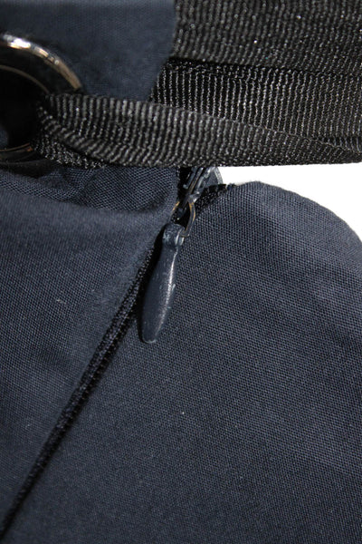 Zara Womens Dark Blue Cropped Paperbag Pants Polyester Size M