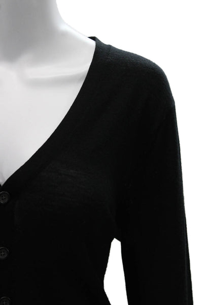 Neiman Marcus Unisex Black V-Neck Long Sleeve Cardigan Size M