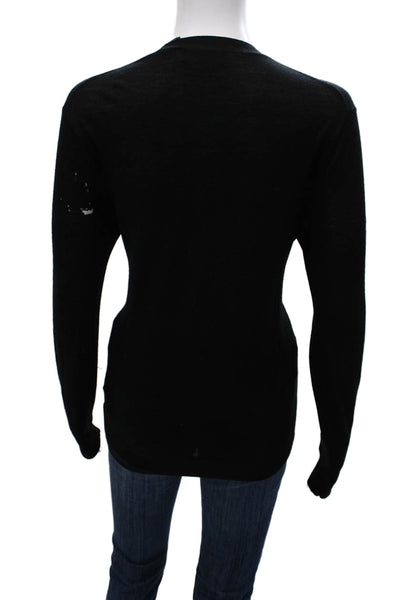 Neiman Marcus Unisex Black V-Neck Long Sleeve Cardigan Size M