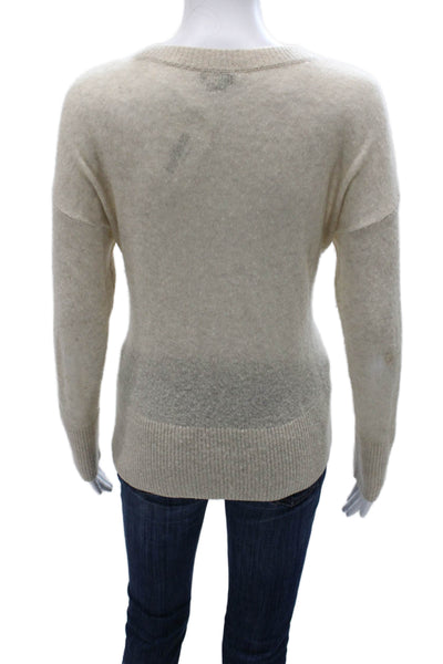 Steven Alan Unisex Beige Cashmere Silk Crewneck Pullover Sweater Size M
