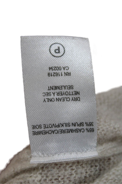 Steven Alan Unisex Beige Cashmere Silk Crewneck Pullover Sweater Size M