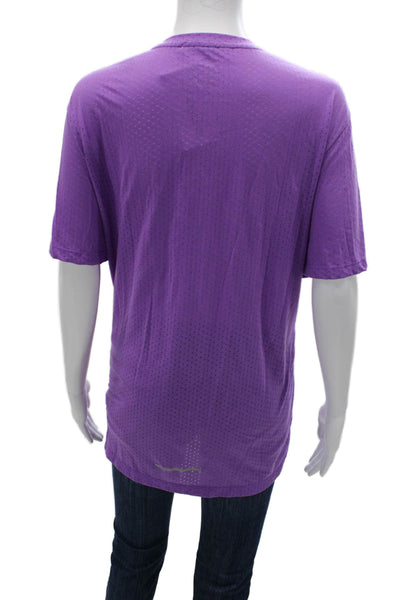 Nike Women Basic Jersey T-Shirt Purple Crew Neck Short Sleeve Cotton Size XL