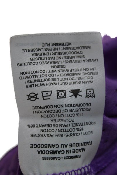 Nike Women Basic Jersey T-Shirt Purple Crew Neck Short Sleeve Cotton Size XL