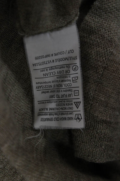 Vince Unisex Beige V Neck Cashmere Wool Pullover Sweater Long Sleeve Size M
