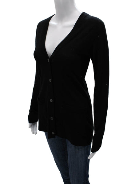 Michael Kors Unisex Cashmere V Neck Black Long Sleeve Cardigan Size S