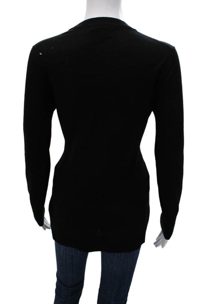 Michael Kors Unisex Cashmere V Neck Black Long Sleeve Cardigan Size S