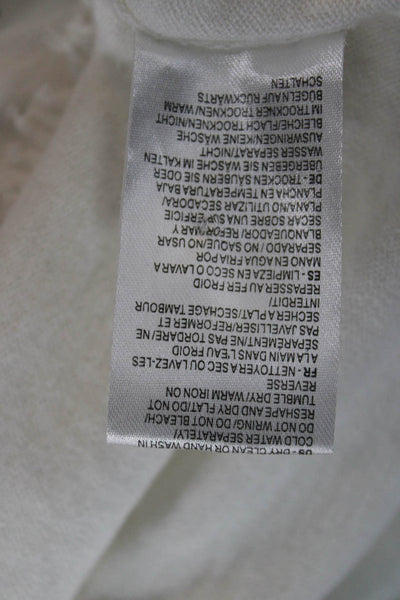 Minnie Rose Women White Cotton Cashmere Crew Neck Sleeveless Basic Tank Size XS