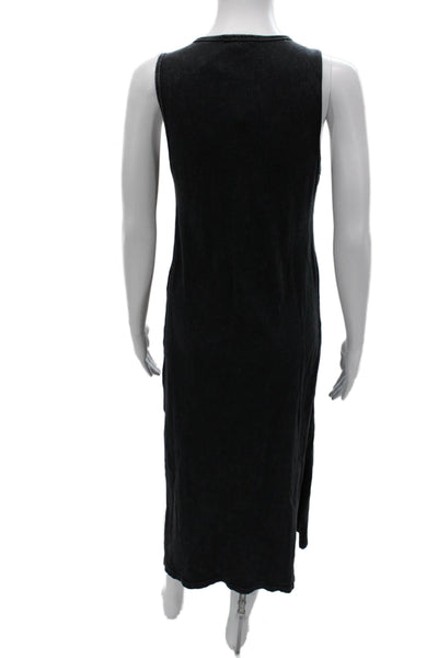 Beyond Yoga Women Black Cotton Tank Dress Sleeveless Mid Calf Size XS