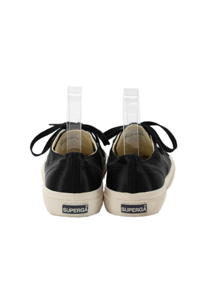 Superga Women's Lace Up Round Toe Rubber Sole Sneakers Black Size 5.5