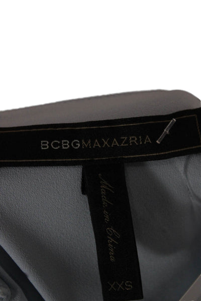 BCBGMAXAZRIA Womens Light Blue Shift Dress Long Sleeve Round Neck Size 2XS