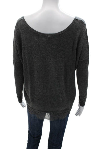 Joie Unisex Pullover Dark Gray Round Neck Long Sleeve Wool Cashmere Size XS