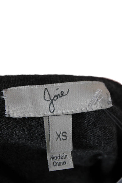 Joie Unisex Pullover Dark Gray Round Neck Long Sleeve Wool Cashmere Size XS