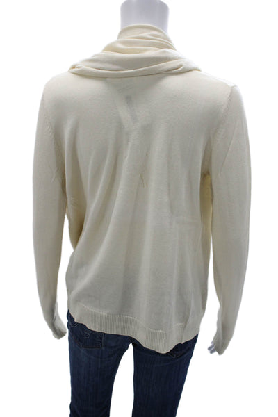 BCBGMAXAZRIA Unisex Cardigan Sweater Beige Polyester Blend Long Sleeve Size M
