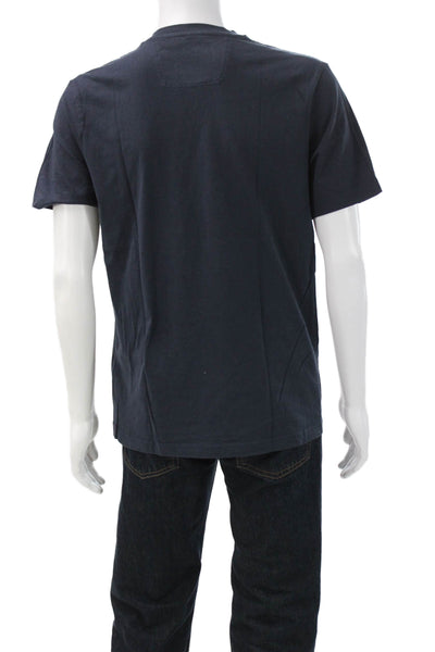 Boss Hugo Boss Mens Graphic Crew Neck Cotton Blend T-Shirt Dark Blue Size L