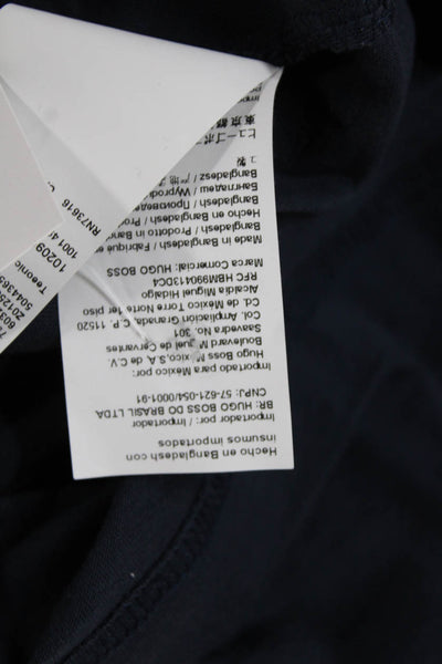 Boss Hugo Boss Mens Graphic Crew Neck Cotton Blend T-Shirt Dark Blue Size L