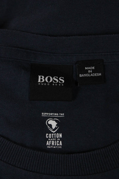Boss Hugo Boss Mens Dark Blue Cotton Graphic Crewneck T-Shirt Size L