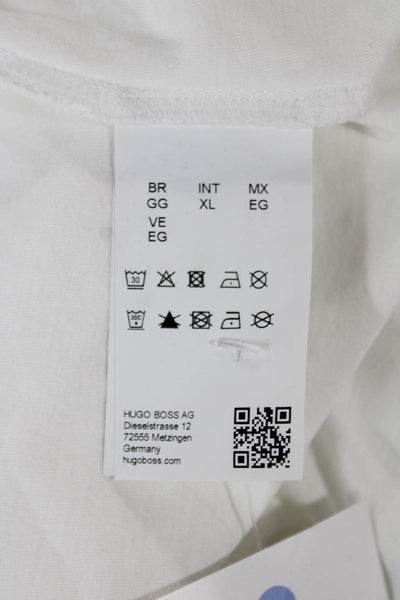 Hugo Hugo Boss Mens Cotton Graphic Motorcycle Crew Neck White T-Shirt Size XL
