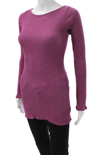 Michael Stars Womens Purple Long Sleeve Tunic Top Round Neck 90s Size One Size