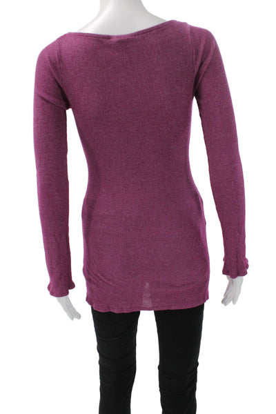 Michael Stars Womens Purple Long Sleeve Tunic Top Round Neck 90s Size One Size