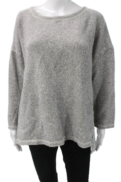 Eileen Fisher Unisex Pullover Sweater Gray Organic Cotton Size L