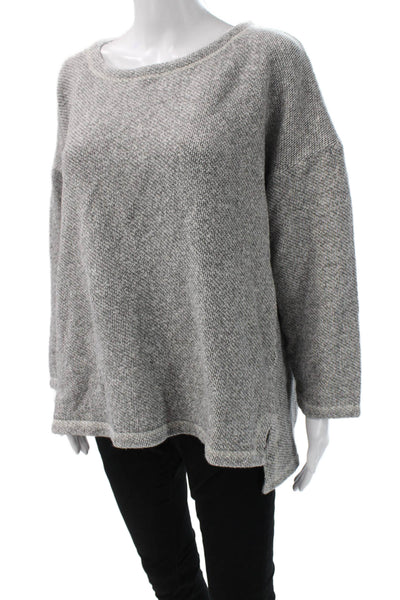 Eileen Fisher Unisex Pullover Sweater Gray Organic Cotton Size L