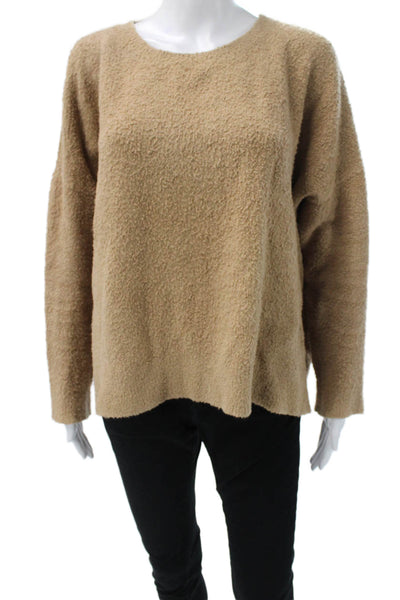 Eileen Fisher Unisex Beige Pullover Long Sleeve Round Neck Size XL