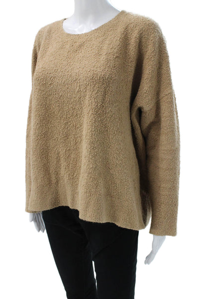 Eileen Fisher Unisex Beige Pullover Long Sleeve Round Neck Size XL