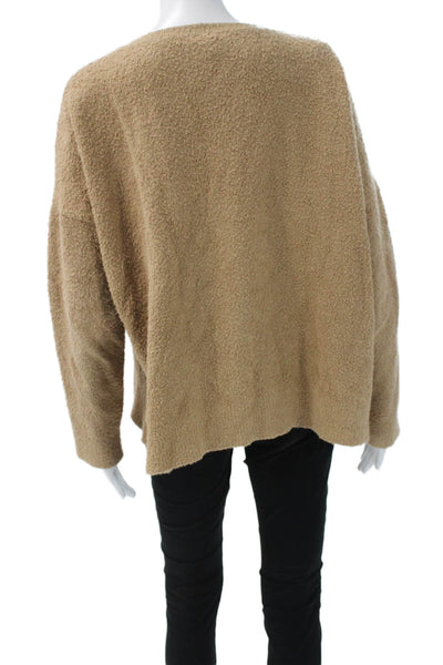 Eileen Fisher Unisex Beige Pullover Long Sleeve Round Neck Size XL