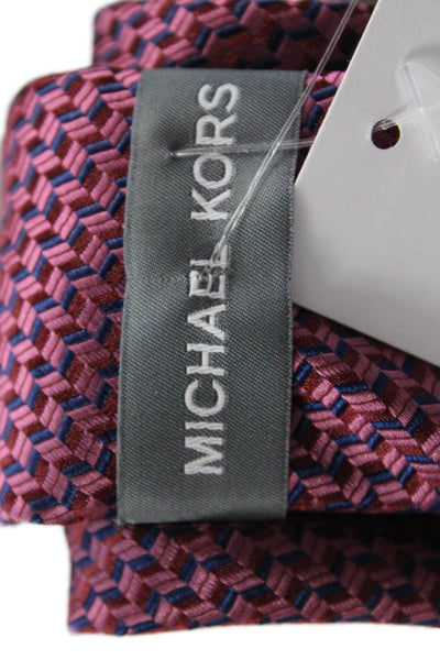 Michael Kors Mens Satin Geometric Print Tie Red