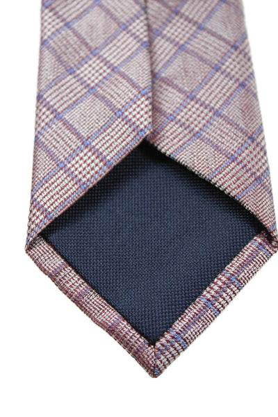 Michael Kors Mens Iridescent Plaid Print Tie Red
