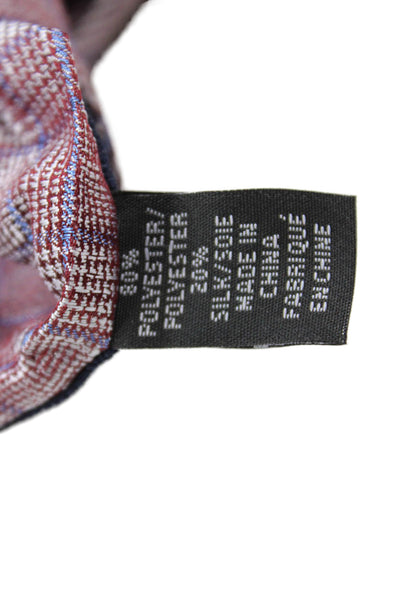 Michael Kors Mens Iridescent Plaid Print Tie Red