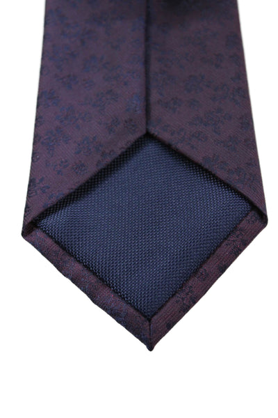 Michael Kors Mens Satin Floral Print Tie Dark Purple