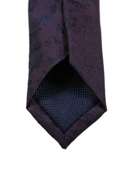 Michael Kors Mens Satin Floral Print Tie Dark Purple