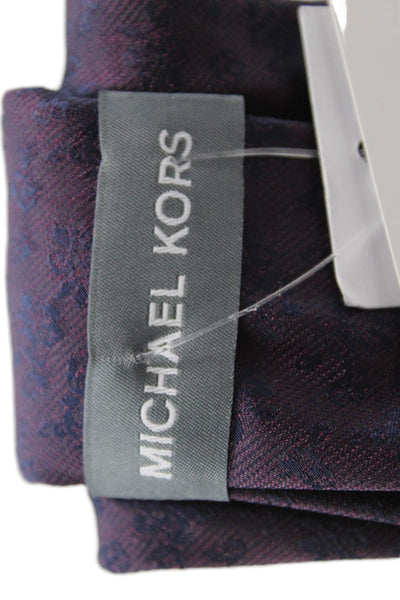 Michael Kors Mens Satin Floral Print Tie Dark Purple