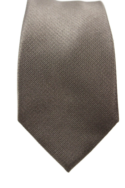 Calvin Klein Mens Satin Classic Length Tie Brown