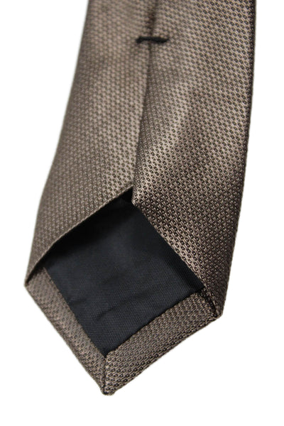 Calvin Klein Mens Satin Classic Length Tie Brown