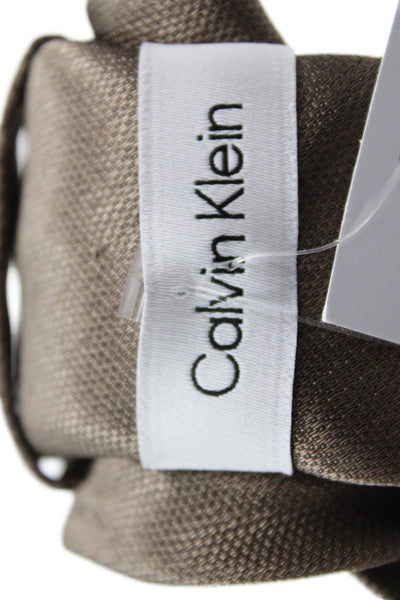 Calvin Klein Mens Satin Classic Length Tie Brown