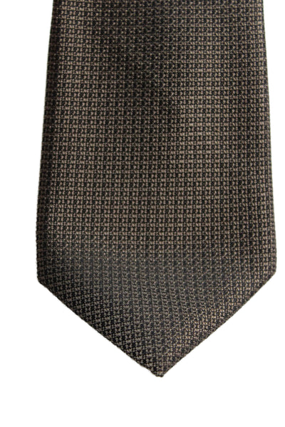 Calvin Klein Mens Satin Geometric Print Tie Brown