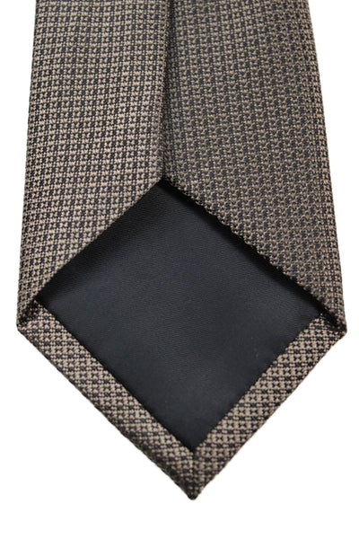 Calvin Klein Mens Satin Geometric Print Tie Brown